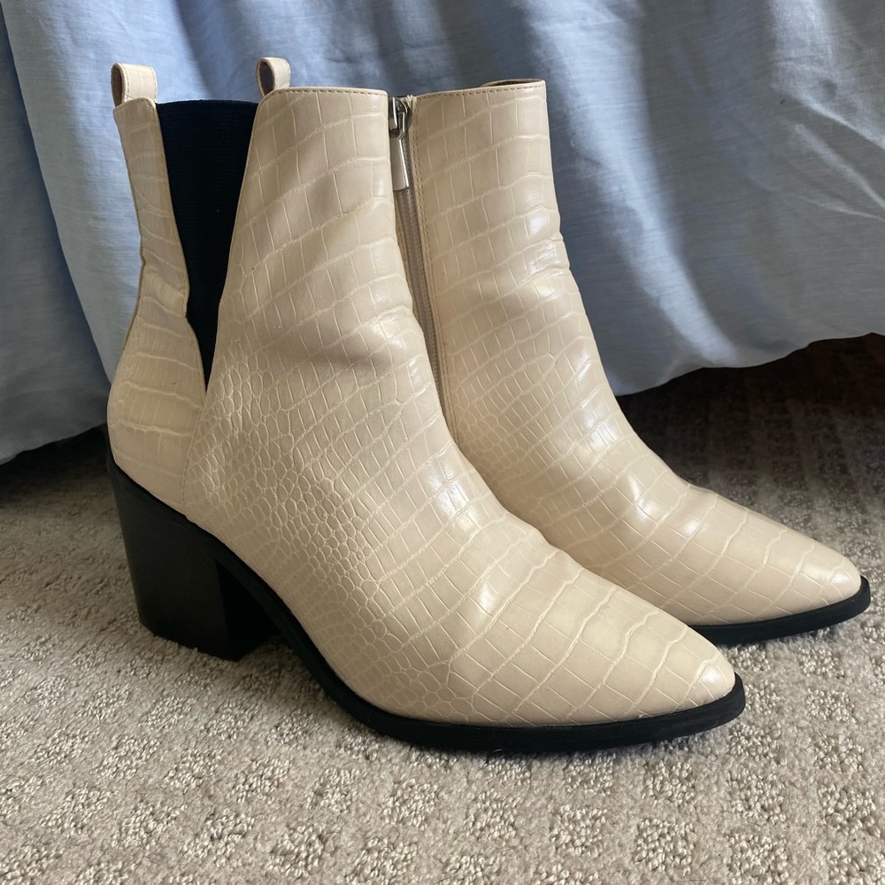 Vegan Crocodile Skin Boots